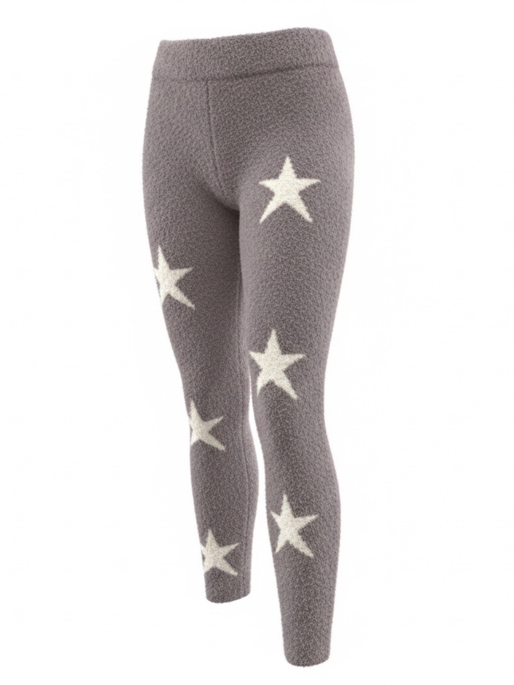 Cozy Star-Print Leggings - Gray/White
